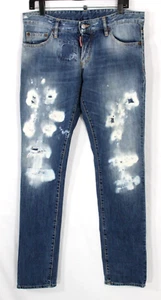 DSQUARED2 Blue Cotton Distressed Denim Beach Splattered Men's Jeans 48 - Picture 1 of 9