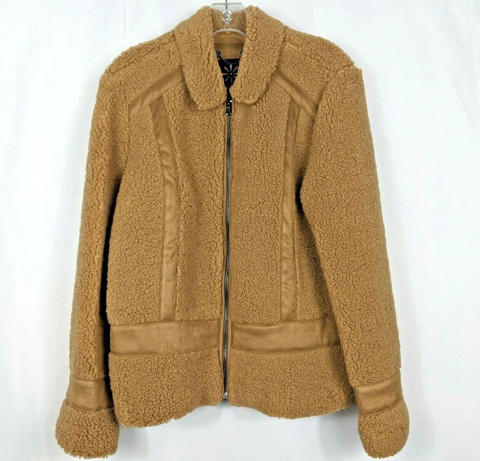 Isaac Mizrahi Live! Jaqueta mista falsa shearling e camurça camelo (S) A370610 - Imagem 1 de 1