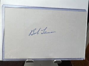 Bob Lemon Signed 3x5 Index Card Autographed Baseball Hall of Fame HOF