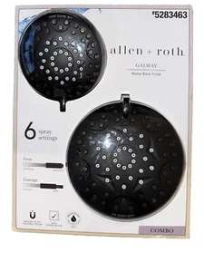 Allen+Roth Galway Matte Black Round Handheld Combo Shower Head #5283462 NEW - Picture 1 of 4