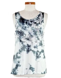 Camiseta sin mangas informal elástica Lior para mujer talla L negra blanca gris Y2K - Imagen 1 de 8