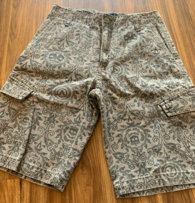 VTG Y2K VANS PAISLEY VANS PRINT GREY CARGO SHORT SZ YOUTH 12 - Image 1 of 4