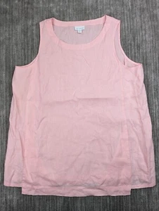 J Jill Dress Womens Large Petite Love Linen Shift Sleeveless Pink Coastal Beach - Picture 1 of 10