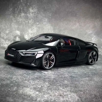 1/18 Scale Audi R8 Coupe 2021 open close diecast car by Kengfai gloss black - Image 1 of 4