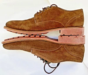 Ted Baker 10 Brown Suede Oxford Gorgeous Red Soles Excellent Condition - Foto 1 di 11
