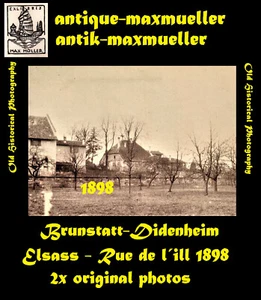 Francia Alsacia Mulhouse Brunstatt Didenheim antiguo molino rue de L' ill 2x 1898 - Imagen 1 de 6