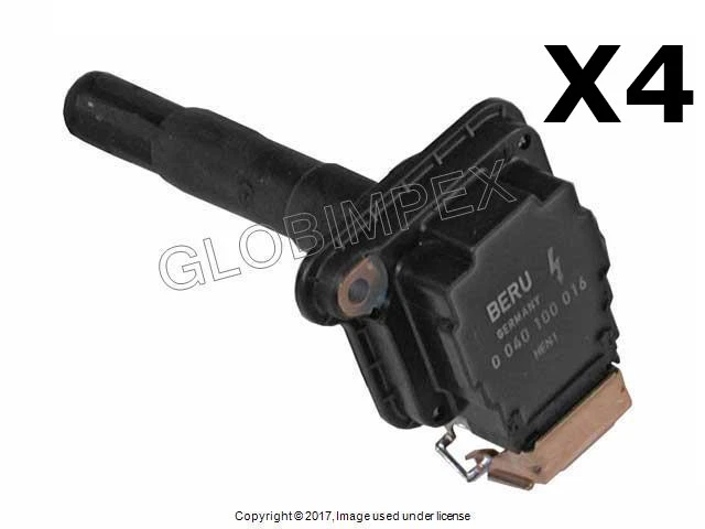 For AUDI/VW (1997-2002) Ignition Coil With Spark Plug Connector SET 4 BERU OEM - Image 1 of 1