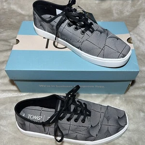 TOMS Orthlite Hombres Cordones Cupsola Negro Blanco Ilusión Óptica Estampado Talla 8.5 - Imagen 1 de 9