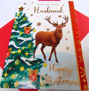 Tarjeta de felicitación de Navidad para esposo... Con amor a mi esposo Feliz Navidad - Imagen 1 de 3