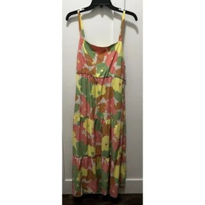 Maxi Vestido Floral Estándares Sociales Correa de Espagueti En Niveles Verano Boho Chic Grande - Imagen 1 de 9