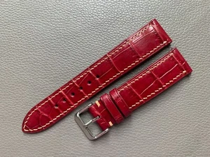 Cinturino orologio pelle vera pelle bordeaux 15 16 17 18 19 20 21 22 23 2426mm - Foto 1 di 12