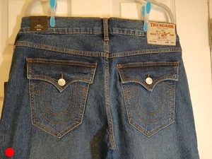 True Religion Ricky Flap Men's 36x30 Relaxed Straight Jeans Black - Picture 1 of 7