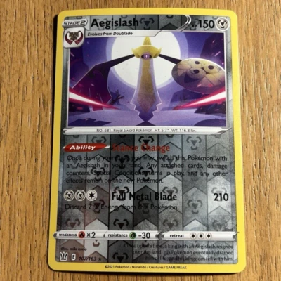 Aegislash 107/163 Battle Styles Reverse Holo Rare Pokemon Card NM - Image 1 of 3