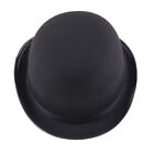 Mens Bowler Derby Hat Felt Black Charlie Chaplin 50s 60s Party Adult Vintage Cap