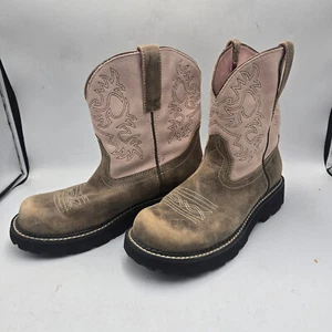 Ariat Style 10000828 Cowboy Cowgirl kurze Stiefel Damen 8B gebrauchtes Obermaterial Leder - Bild 1 von 6