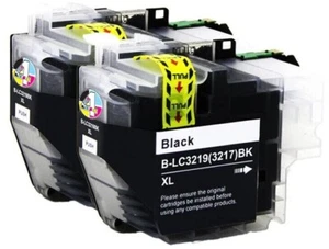 2 cartucce inchiostro BLK LC3219 XL/LC3217 XL per Brother MFC-J5330DW J6530DW J5335DW - Foto 1 di 6