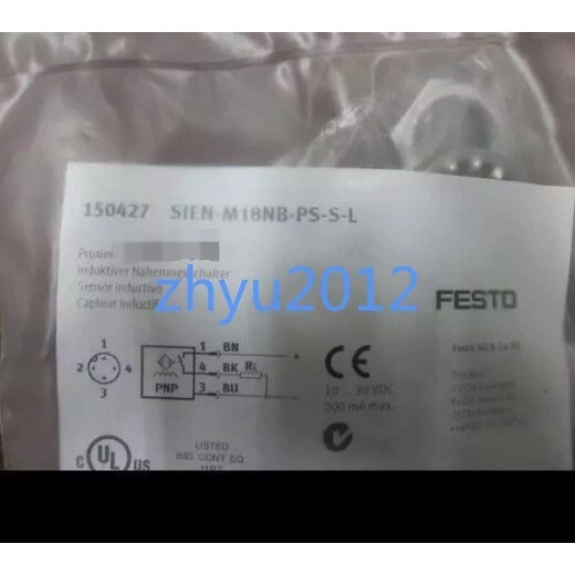 New One Festo SIEN-M18NB-PS-S-L 150427 Proximity Switch Free Shipping - Image 1 of 1