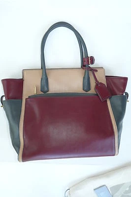 $1890 REED KRAKOFF Atlantique Colorblock Auburn миндаль сумка с короткими ручками кожаная Дамская сумка сумка - Изображение 1 из 4