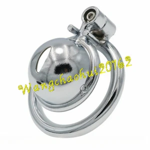 New Stainless Steel Male Chastity Device Super Small Cage Men Metal Lock Belt - Picture 1 of 10
