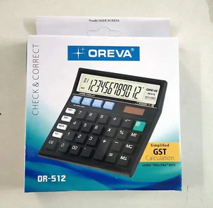 Easy OR-512 -12 Digits -120 Steps Check & Correct Electronic Calculator - Free S - Picture 1 of 7