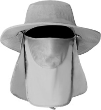 Fishing Hat for Men, 3 in 1 Sun Hat with Removable Neck Flap and Face Cover, UV 