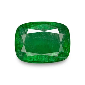 ZAMBIAN Emerald 12.33 Ct. Natural CUSHION Intense to Vivid Green LARGE Loose - Picture 1 of 6