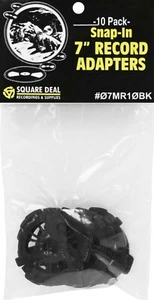 (1) 07MR10BK 7 Zoll Schwarz Schallplattenadapter Zehner-Pack Adapter 45 U/min Einsätze Vinyl EP - Bild 1 von 2