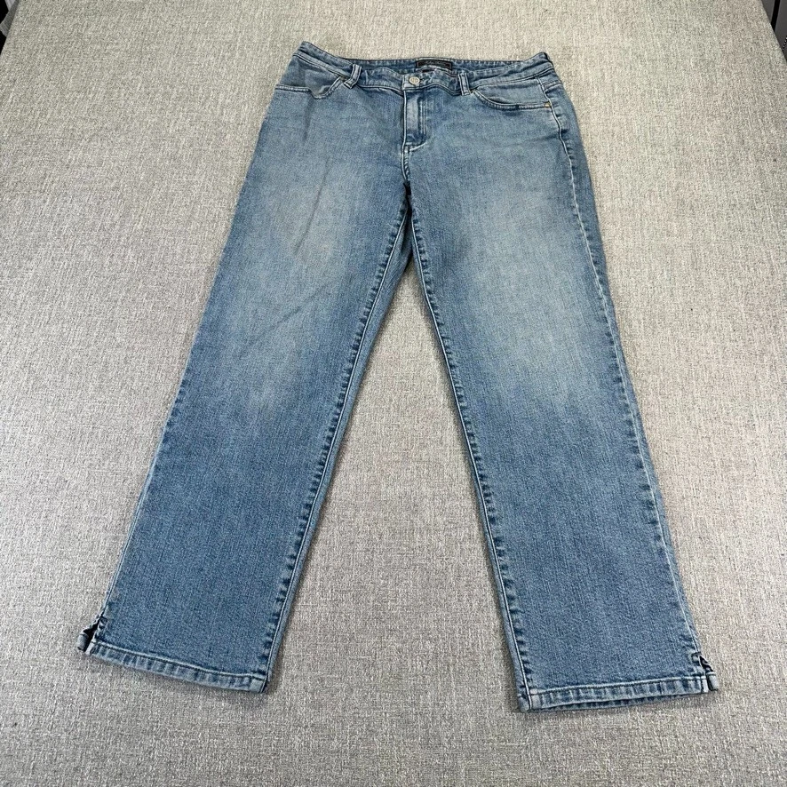 Pantalones de mezclilla Indigo Palms para mujer talla 8 azul recto elástico lavado claro Foto 1 de 4