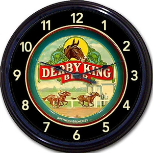 Derby King Beer Tray Wall Clock Southern Breweries Norfolk VA Horse Racing Ale - Picture 1 of 1