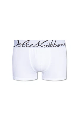 RARO Dolce & Gabbana Logotipo BRANCO Cintura Jersey-Textura Boxers IT6/US Grande - Imagem 1 de 4