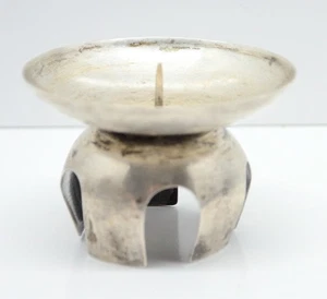 Einzelner 2" x 3" CUSI 800 Silber Kerzenhalter Italien Italienisch Mid Century MCM Vintage - Bild 1 von 14