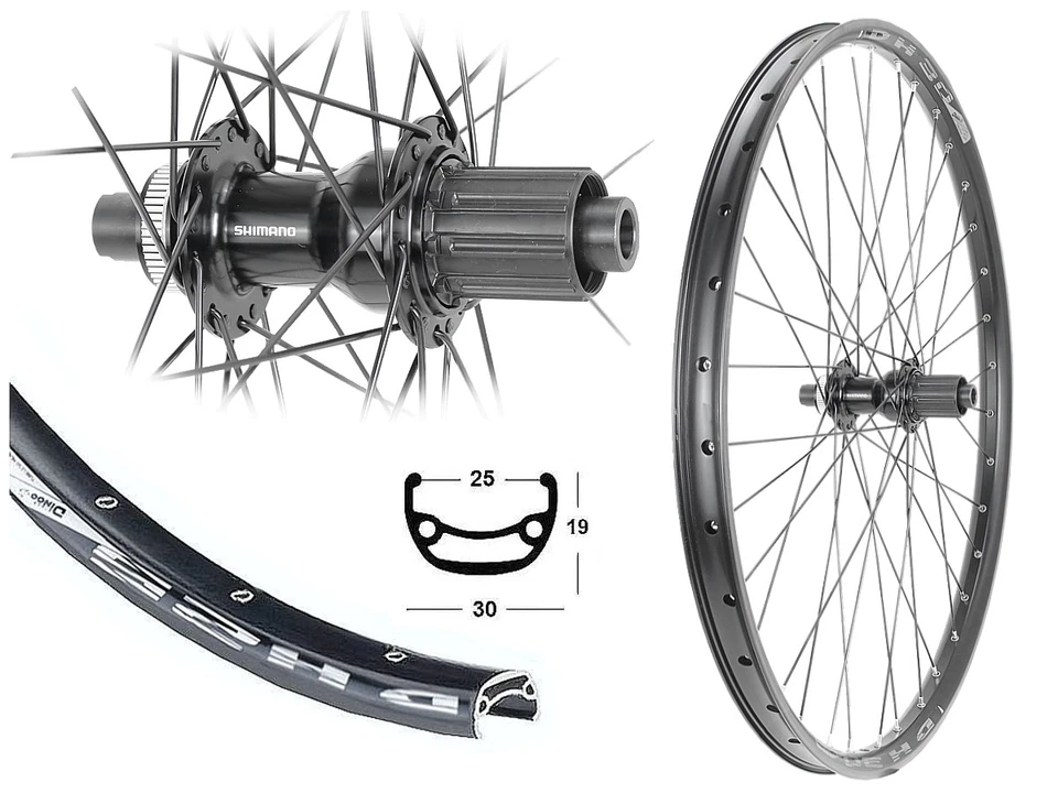 Hinterrad 27,5 Zoll Disc 25-584 Hohlkammer Shimano Steckachse 12x142 Centerlock - Bild 1 von 1