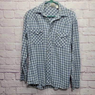 Camisa de Franela Occidental a Cuadros Lee De Colección Para Hombres M Perla A Presión Rodeo Vaquero Fiesta Grunge Foto 1 de 4