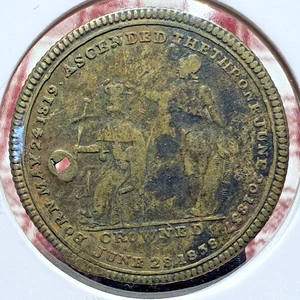 1838 Queen's Victoria Coronation Ascended Token 25mm SP6815 - Picture 1 of 3