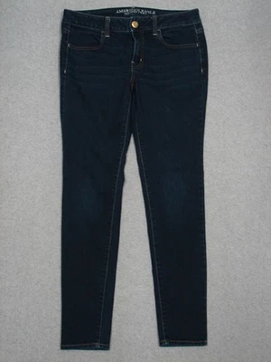 RC09442 **AMERICAN EAGLE** JEGGING SKINNY WOMENS JEANS sz8R DARK BLUE - Image 1 of 4