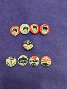Green Duck Co. - 1964 Beatles Pins - Set Of 9 - Picture 1 of 24