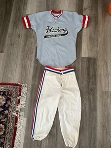 1973 Hickory Home Uniform Game Baseball gebraucht #6 Größe 40 + Hose - Bild 1 von 13
