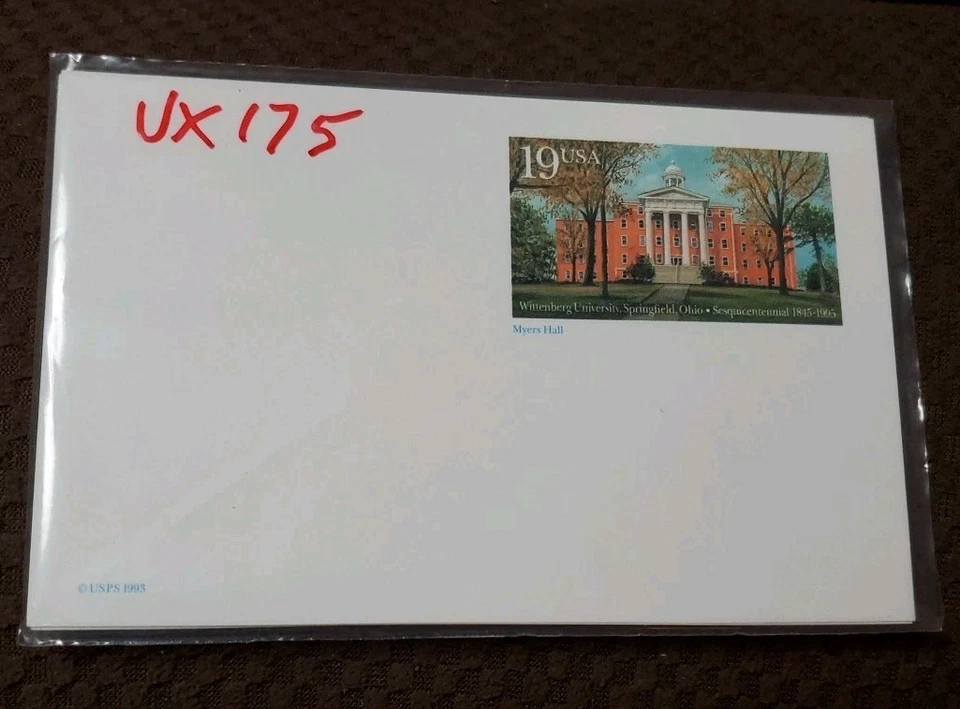 7 X 19¢ PostCards #UX175 Myers Hall, Wittenberg Univ. Springfield OHIO.  - Image 1 of 2