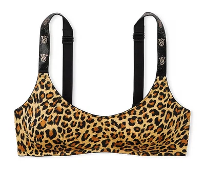 Victoria's Secret Women's Leopard Print Embellished Strap Scoop Bralette 2XL NWT - Image 1 of 4