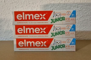 3x Elmex Junior Zahnpasta 75 ml 6-12 Jahre Kinder Zahnpasta Zahnschmelzschutz - Bild 1 von 1