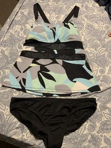 Nike Ladies Tankini Swim Suit Set Size Large - Picture 1 of 7