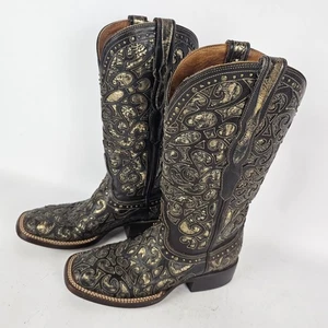 Botas Western Lucchese 1883 Mujer Talla 6 Dos Tonos Superposición Hechas a Mano en México - Imagen 1 de 11