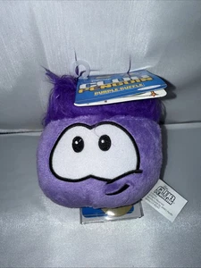 NEW Disney Club Penguin Plush PURPLE PUFFLE WITH SMILE  WITH COIN + TAG + CODE - Picture 1 of 3