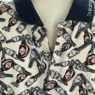 Мужская большая двусторонняя рубашка-поло с принтом табаско - Изображение 1 из 4