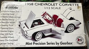 Gearbox Collectibles 1958 Chevrolet Corvette 1/12 Diecast Scale Red/White - Picture 1 of 4
