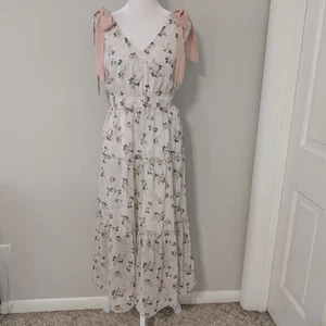 Grace Karin Womens Midi Dress SMALL Fariycore Floral Cottagecore Feminine Bows - Picture 1 of 10