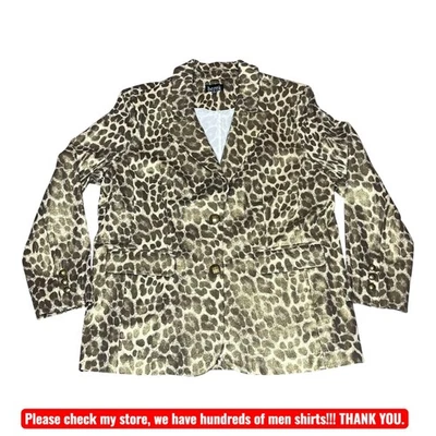 Berek Blazer Womens XL Brown Gold Animal Print Metallic Button Up Jacket Stylish - Image 1 of 4