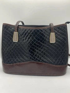 VTG Brighton Woven Leather Shoulder Bag W Braided Straps - Picture 1 of 12