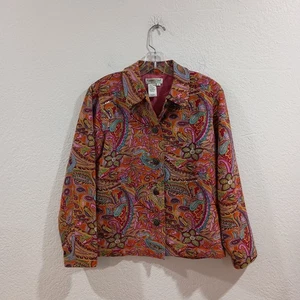 Coldwater Creek bunte Paisley Jeansjacke, Größe XS - Bild 1 von 6