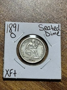1891 O Seated Liberty Silver Dime XF Extra Fine U.S. Type Coin (Raw13962) - Picture 1 of 2